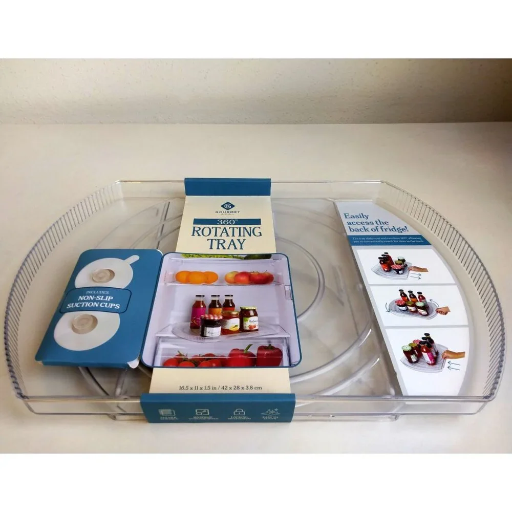 360 Rotating Fridge Tray Organizer, Refrigerator Lazy Susan